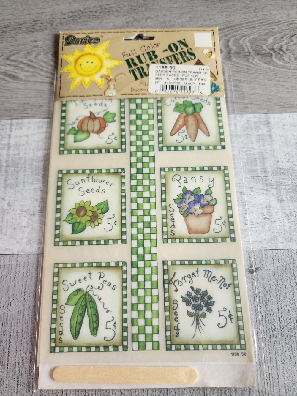 New Garden Stamps Letters Rub-Ons Transfers DCWV Scrapbooking Card Retired #47